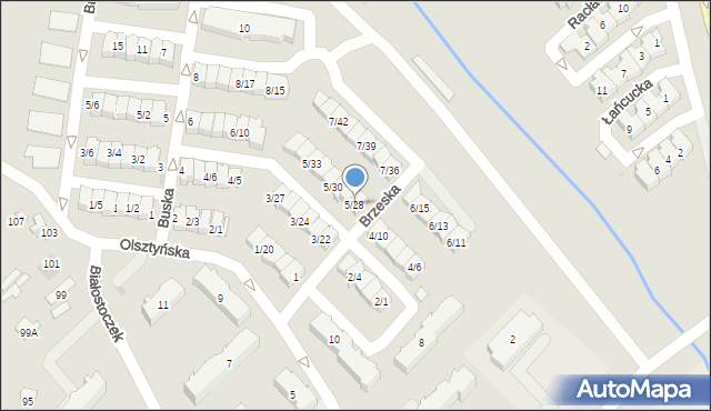 Białystok, Brzeska, 5/28, mapa Białegostoku