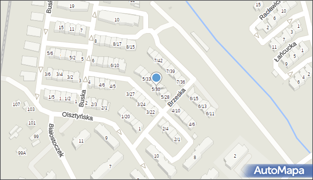 Białystok, Brzeska, 5/30, mapa Białegostoku