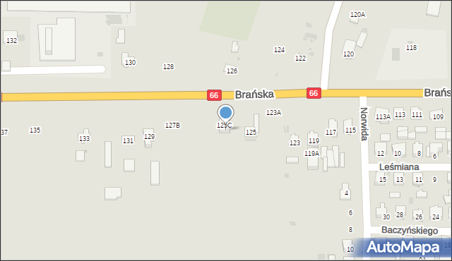 Bielsk Podlaski, Brańska, 127, mapa Bielsk Podlaski