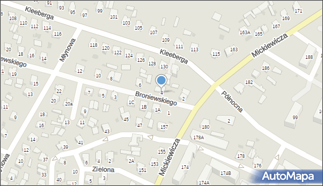 Bielsk Podlaski, Broniewskiego Władysława, 4, mapa Bielsk Podlaski