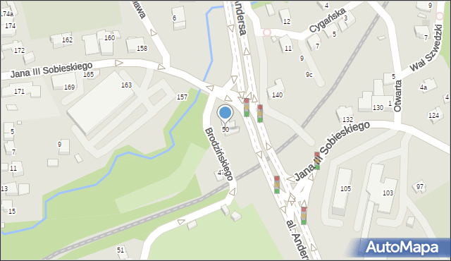 Bielsko-Biała, Brodzińskiego Kazimierza, 50, mapa Bielsko-Białej