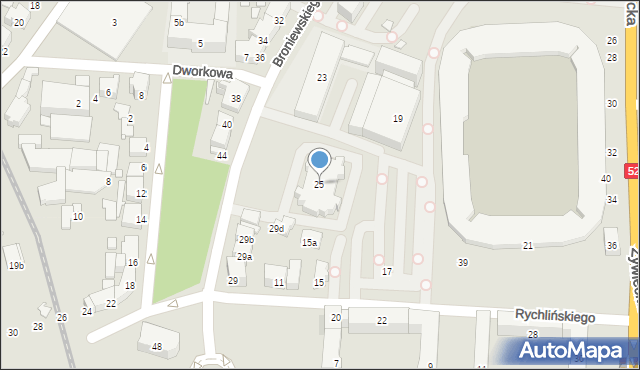 Bielsko-Biała, Broniewskiego Władysława, 25, mapa Bielsko-Białej