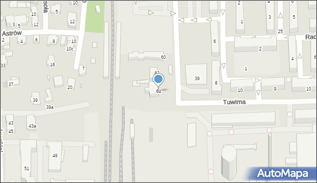 Bielsko-Biała, Broniewskiego Władysława, 64, mapa Bielsko-Białej