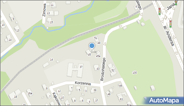 Bielsko-Biała, Brodzińskiego Kazimierza, 45b, mapa Bielsko-Białej