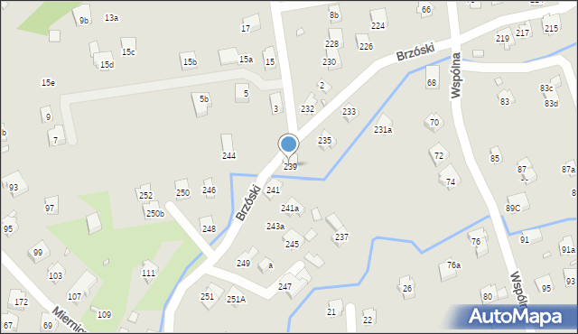 Bielsko-Biała, Brzóski Stanisława, ks., 239, mapa Bielsko-Białej