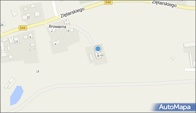 Bierzgłowo, Browarna, 8, mapa Bierzgłowo