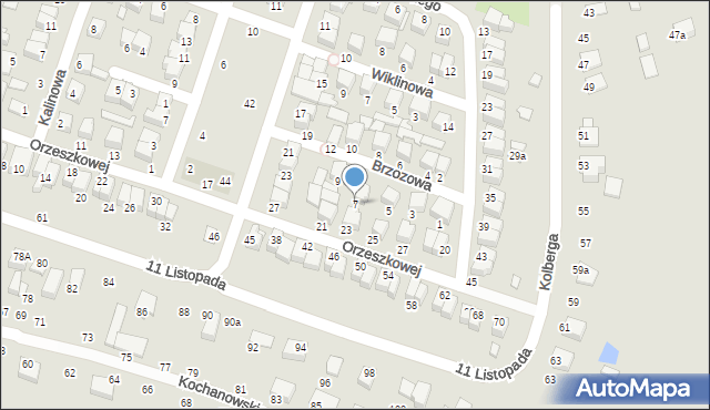 Biłgoraj, Brzozowa, 7, mapa Biłgoraj