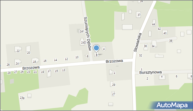 Błędowo, Brzozowa, 6, mapa Błędowo