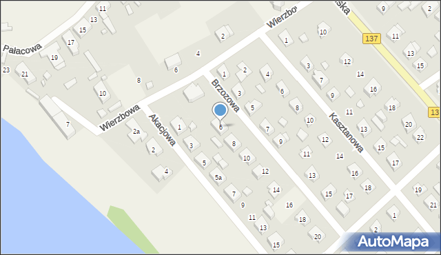 Bobowicko, Brzozowa, 6, mapa Bobowicko
