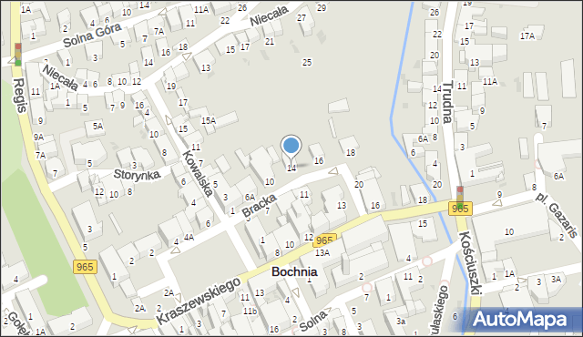 Bochnia, Bracka, 14, mapa Bochni
