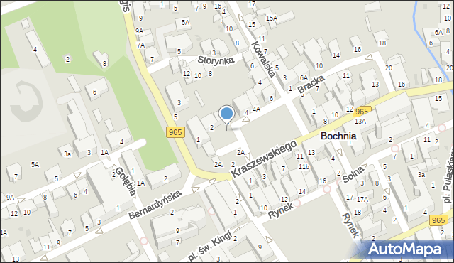 Bochnia, Bracka, 2B, mapa Bochni