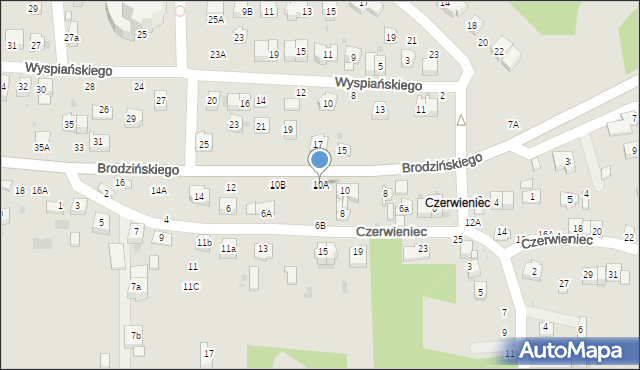 Bochnia, Brodzińskiego Kazimierza, 10A, mapa Bochni