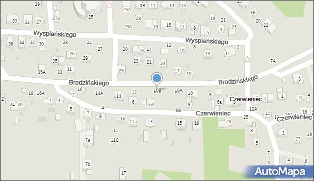 Bochnia, Brodzińskiego Kazimierza, 10B, mapa Bochni