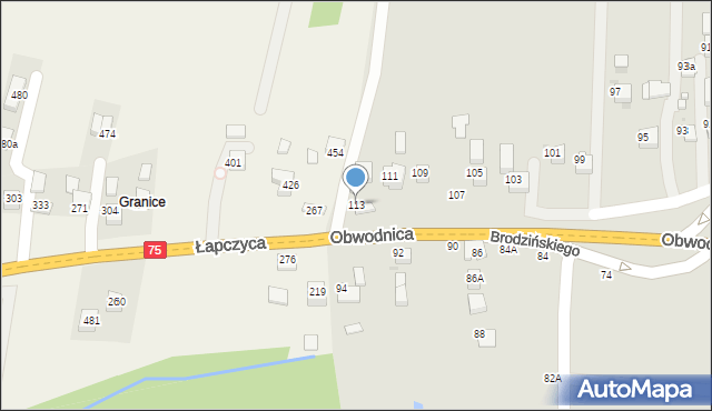 Bochnia, Brodzińskiego Kazimierza, 113, mapa Bochni