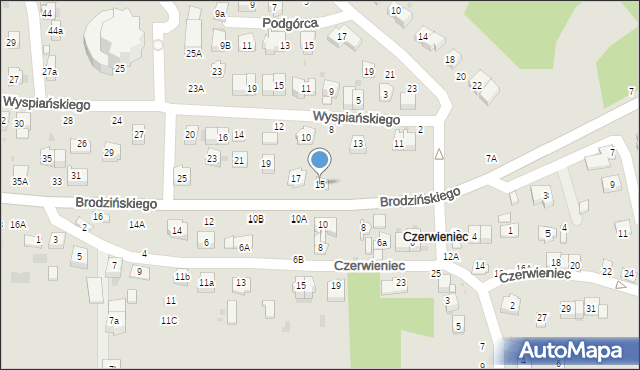 Bochnia, Brodzińskiego Kazimierza, 15, mapa Bochni