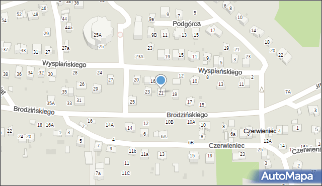 Bochnia, Brodzińskiego Kazimierza, 21, mapa Bochni