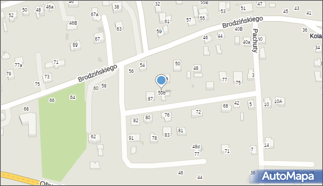 Bochnia, Brodzińskiego Kazimierza, 50b, mapa Bochni