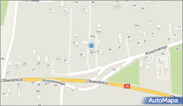 Bochnia, Brodzińskiego Kazimierza, 93, mapa Bochni