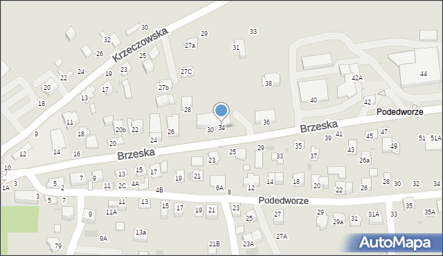 Bochnia, Brzeska, 34, mapa Bochni