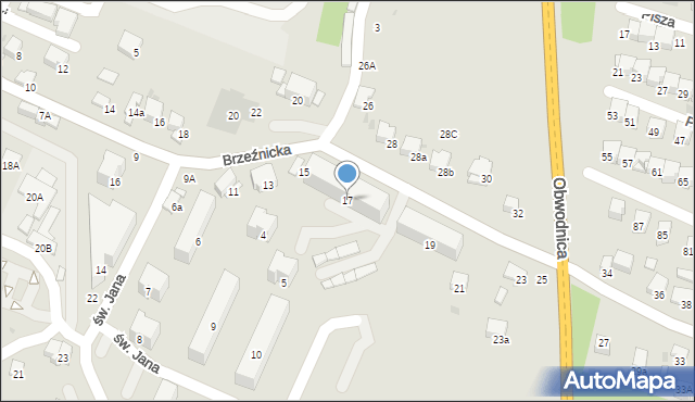 Bochnia, Brzeźnicka, 17, mapa Bochni