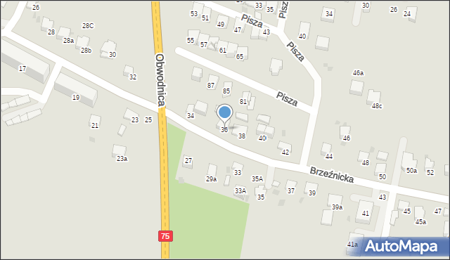 Bochnia, Brzeźnicka, 36, mapa Bochni