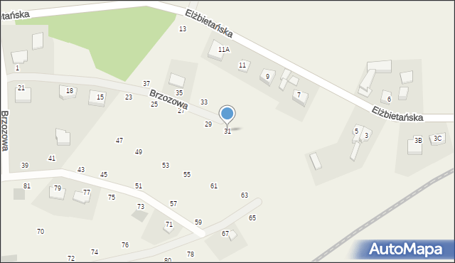 Borkowo, Brzozowa, 31, mapa Borkowo
