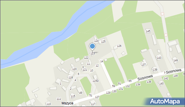 Borowa, Brzozowa, 123, mapa Borowa