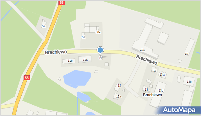 Brachlewo, Brachlewo, 11, mapa Brachlewo