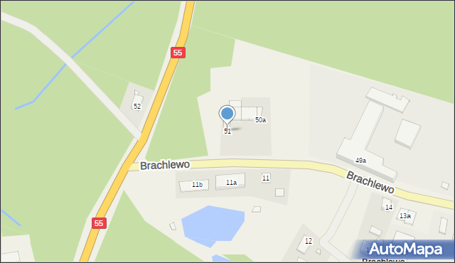 Brachlewo, Brachlewo, 51, mapa Brachlewo