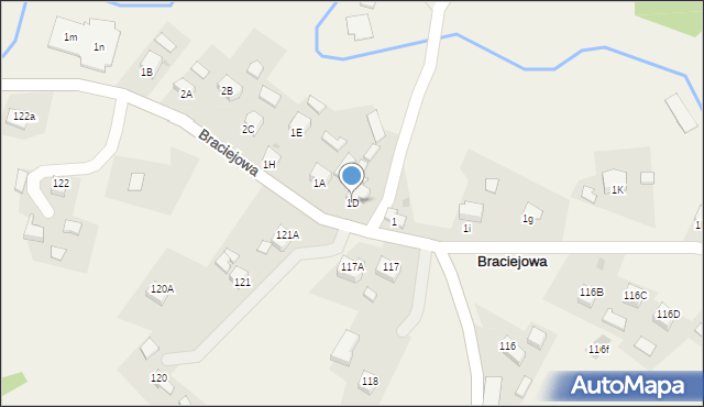 Braciejowa, Braciejowa, 1D, mapa Braciejowa