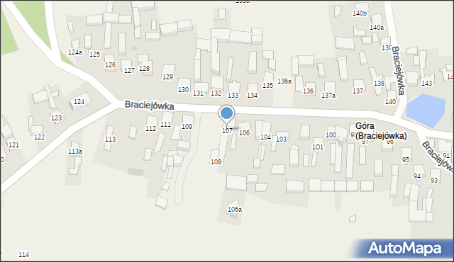 Braciejówka, Braciejówka, 107, mapa Braciejówka