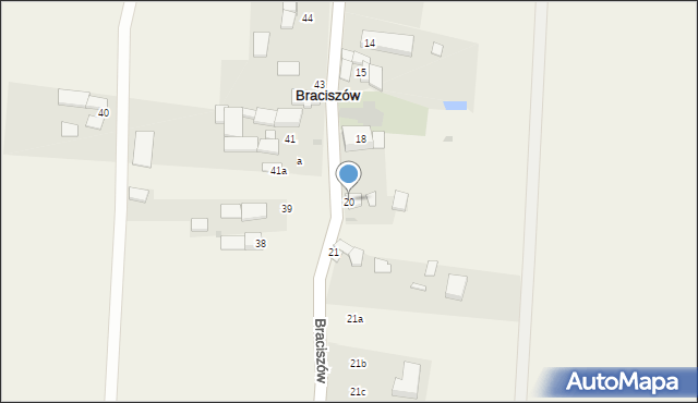 Braciszów, Braciszów, 20, mapa Braciszów