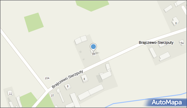 Brajczewo-Sierzputy, Brajczewo-Sierzputy, 9A, mapa Brajczewo-Sierzputy