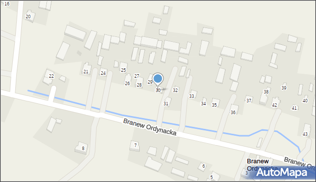 Branew Ordynacka, Branew Ordynacka, 30, mapa Branew Ordynacka