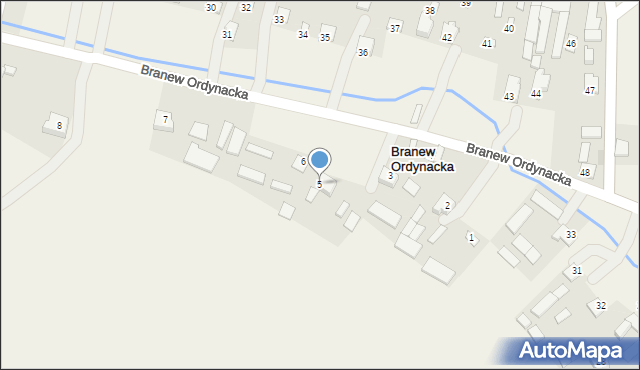 Branew Ordynacka, Branew Ordynacka, 5, mapa Branew Ordynacka