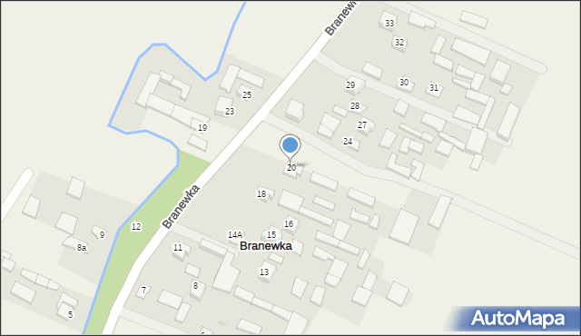 Branewka, Branewka, 20, mapa Branewka