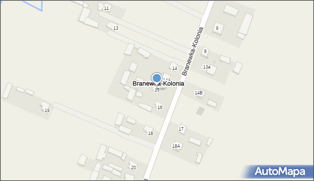 Branewka-Kolonia, Branewka-Kolonia, 15, mapa Branewka-Kolonia