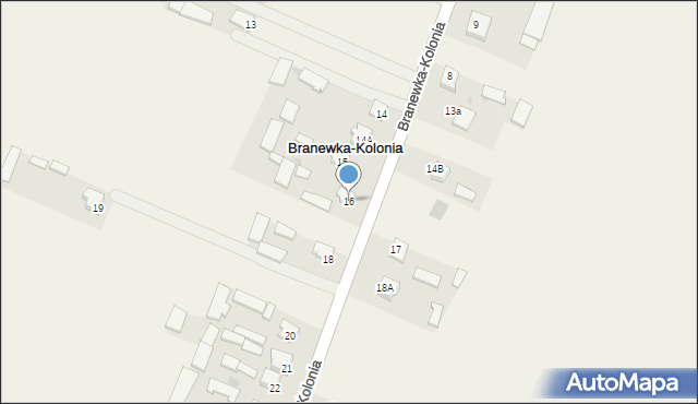 Branewka-Kolonia, Branewka-Kolonia, 16, mapa Branewka-Kolonia