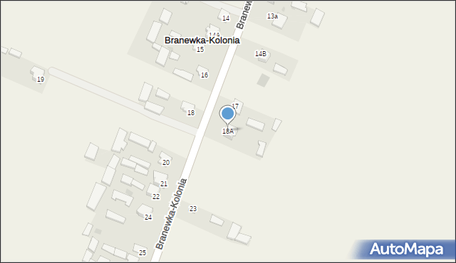 Branewka-Kolonia, Branewka-Kolonia, 18A, mapa Branewka-Kolonia