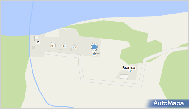 Branica, Branica, 88, mapa Branica