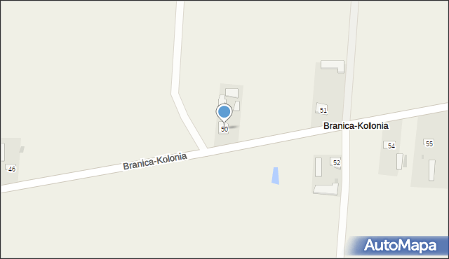 Branica-Kolonia, Branica-Kolonia, 50, mapa Branica-Kolonia