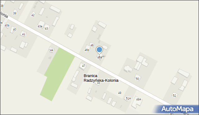 Branica Radzyńska-Kolonia, Branica Radzyńska-Kolonia, 46a, mapa Branica Radzyńska-Kolonia