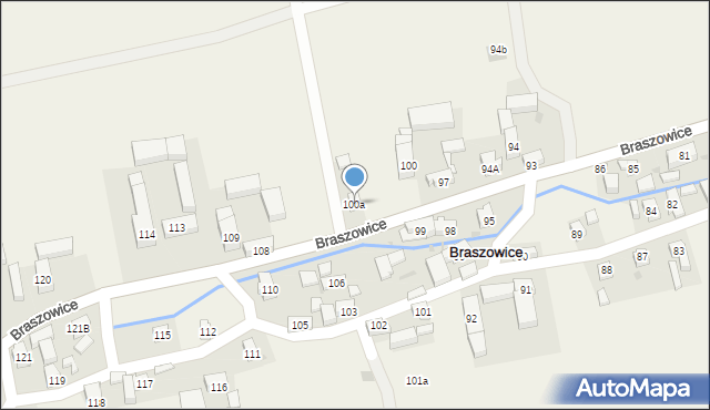 Braszowice, Braszowice, 100a, mapa Braszowice