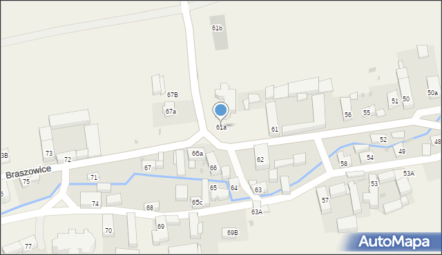 Braszowice, Braszowice, 61a, mapa Braszowice