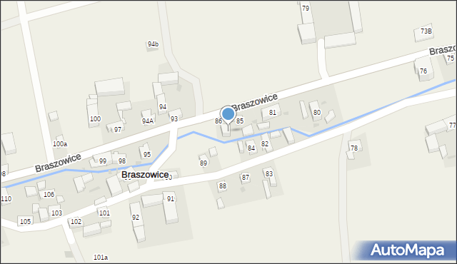 Braszowice, Braszowice, 85a, mapa Braszowice