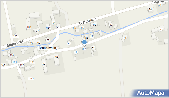 Braszowice, Braszowice, 87, mapa Braszowice