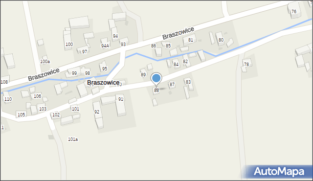 Braszowice, Braszowice, 88, mapa Braszowice