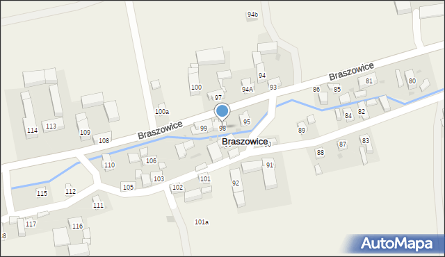 Braszowice, Braszowice, 98, mapa Braszowice