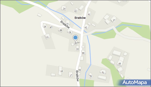 Bratków, Bratków, 20, mapa Bratków