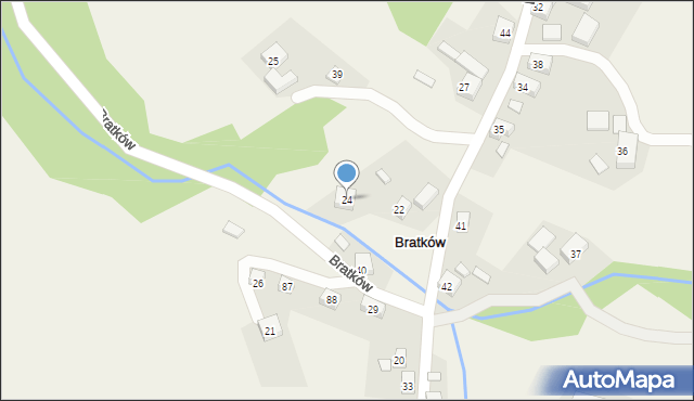 Bratków, Bratków, 24, mapa Bratków